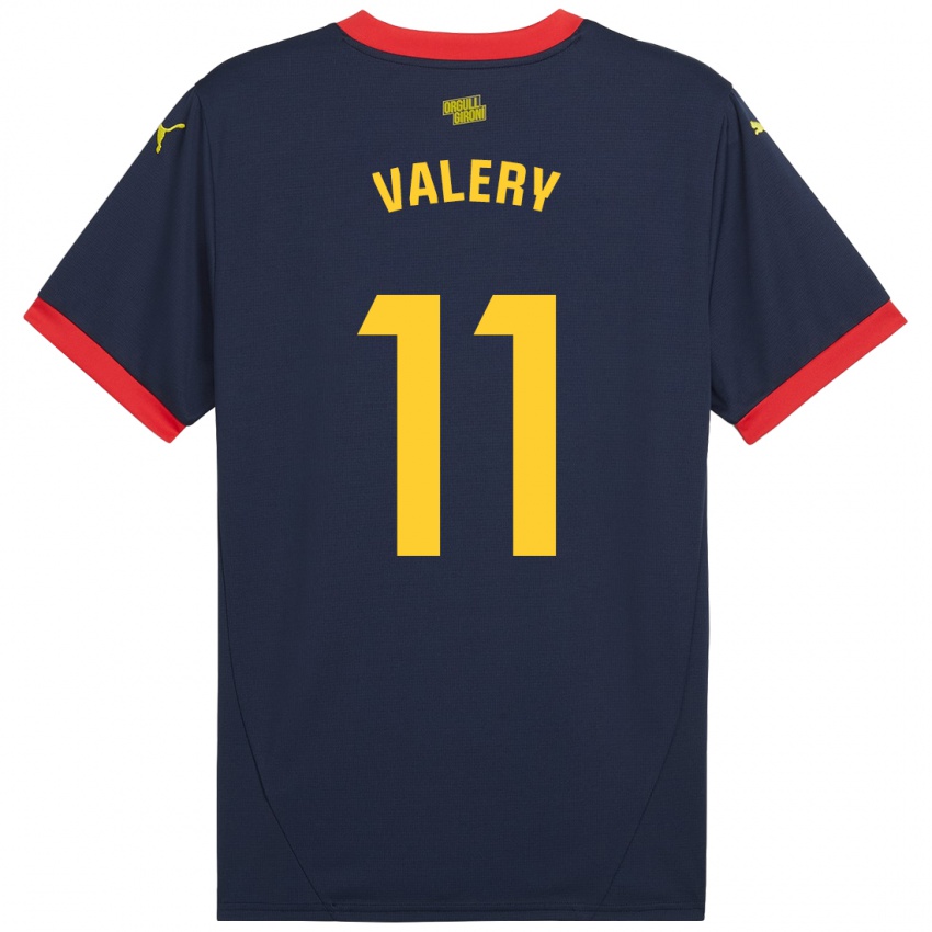 Criança Camisola Valery Fernández #11 Vermelho Marinho Alternativa 2024/25 Camisa Brasil