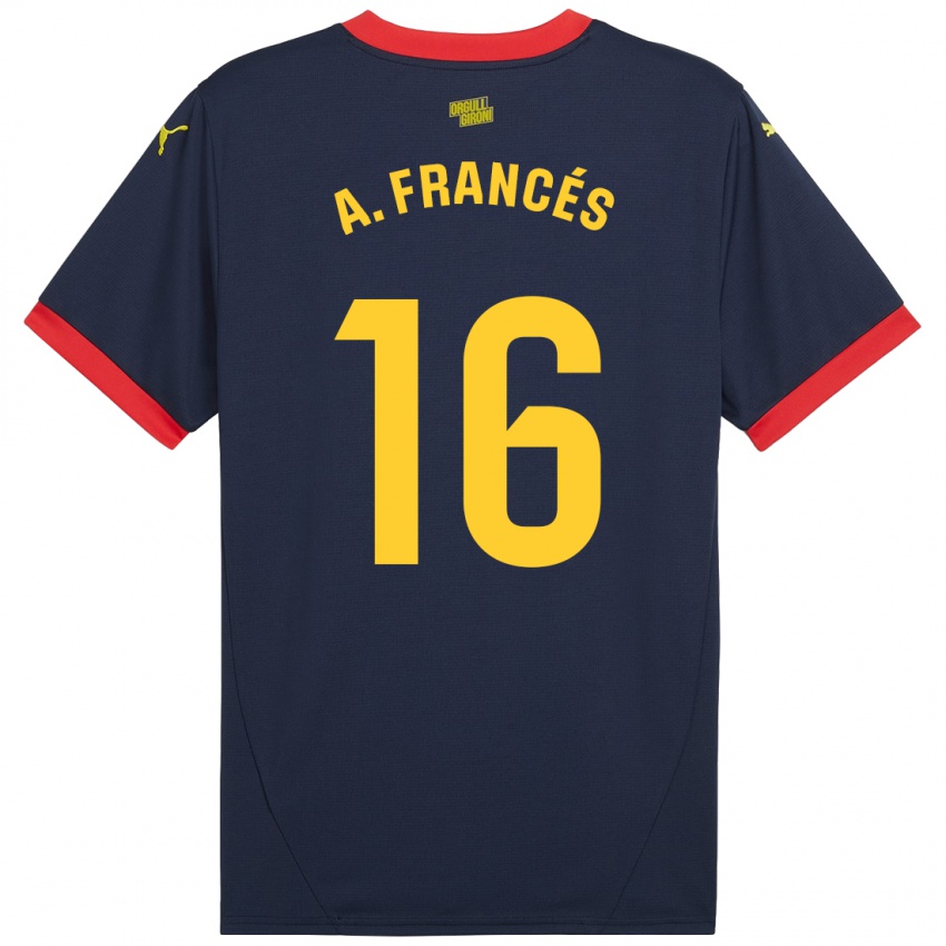 Criança Camisola Alejandro Francés #16 Vermelho Marinho Alternativa 2024/25 Camisa Brasil