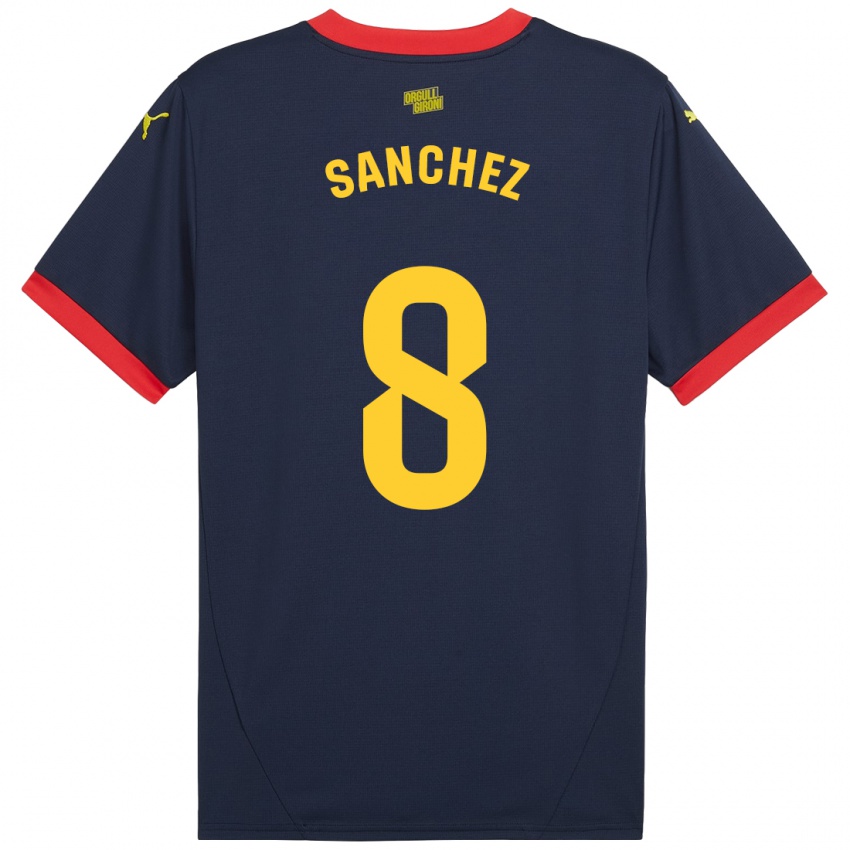 Criança Camisola Miguel Ángel Sánchez #8 Vermelho Marinho Alternativa 2024/25 Camisa Brasil