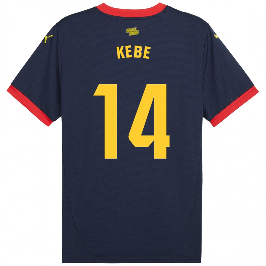 Criança Camisola Moussa Kébé #14 Vermelho Marinho Alternativa 2024/25 Camisa Brasil