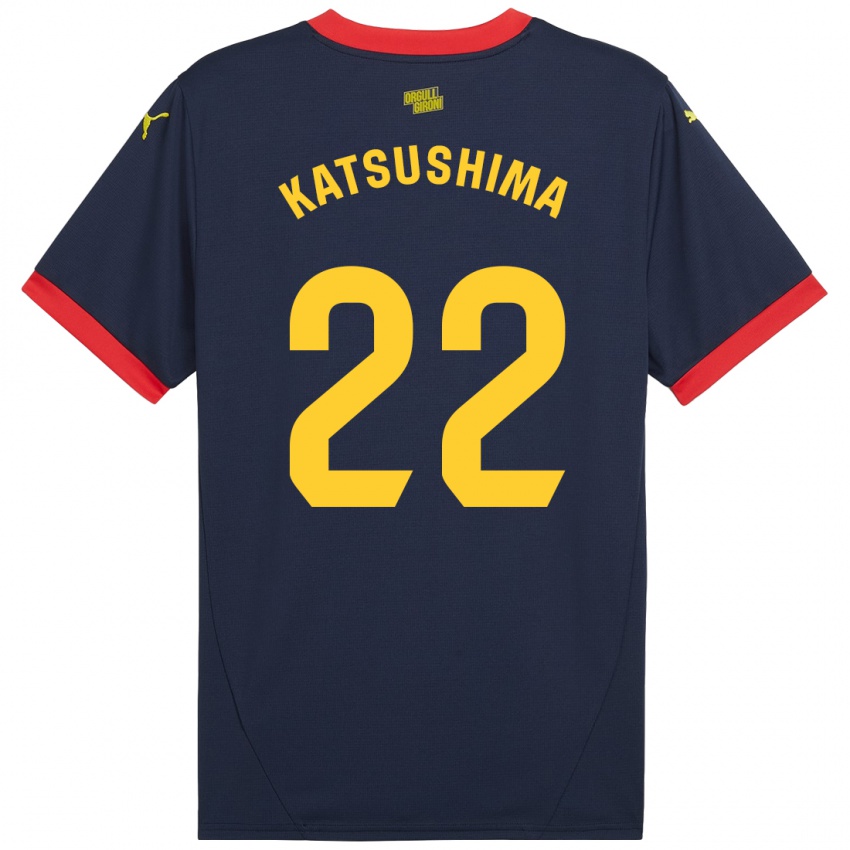 Criança Camisola Shinnosuke Katsushima #22 Vermelho Marinho Alternativa 2024/25 Camisa Brasil