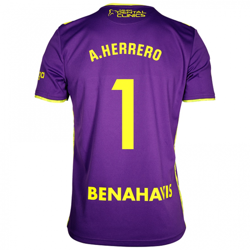 Criança Camisola Alfonso Herrero #1 Amarelo Roxo Alternativa 2024/25 Camisa Brasil