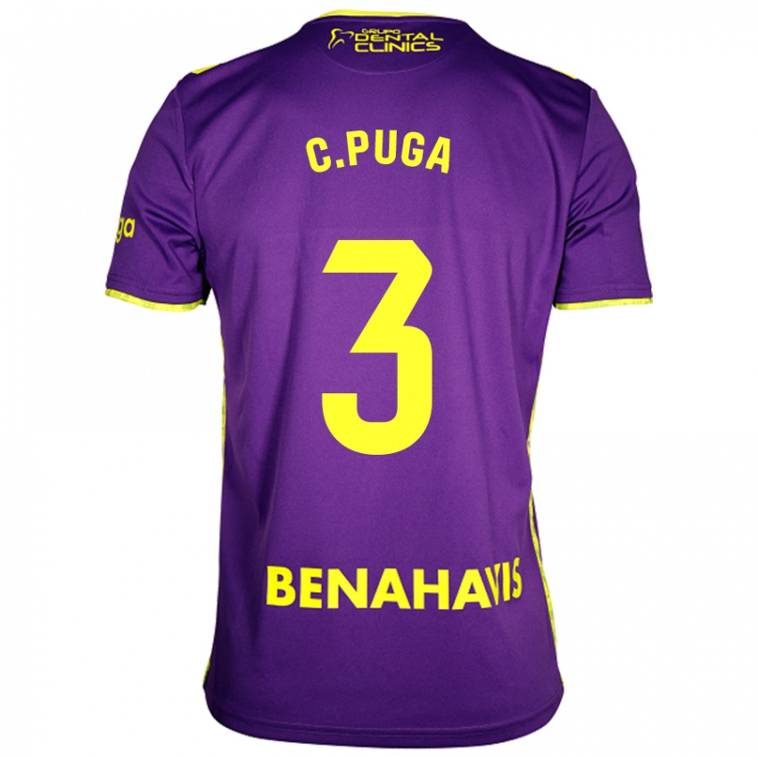 Criança Camisola Carlos Puga #3 Amarelo Roxo Alternativa 2024/25 Camisa Brasil