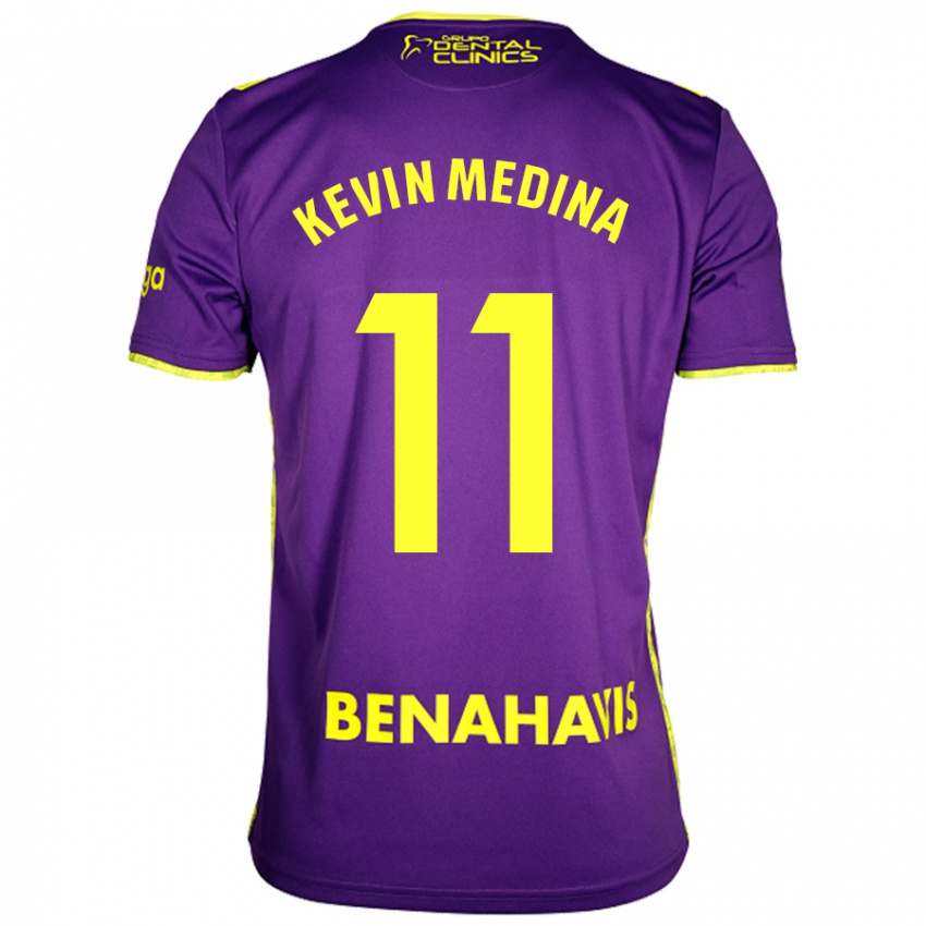 Criança Camisola Kevin Medina #11 Amarelo Roxo Alternativa 2024/25 Camisa Brasil