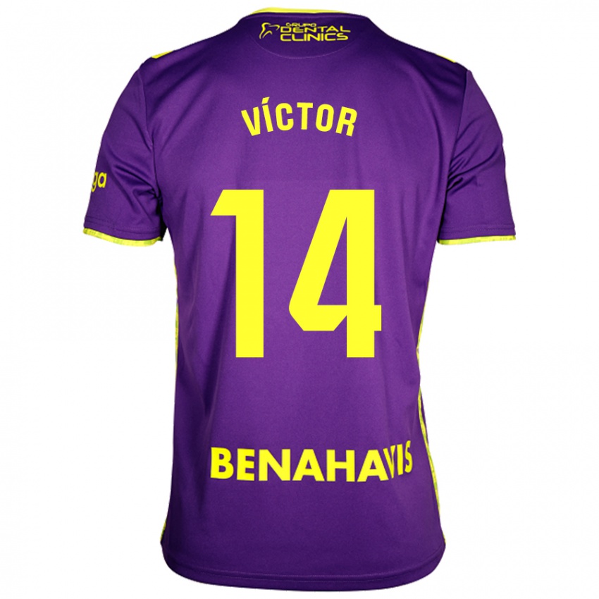 Criança Camisola Víctor García #14 Amarelo Roxo Alternativa 2024/25 Camisa Brasil