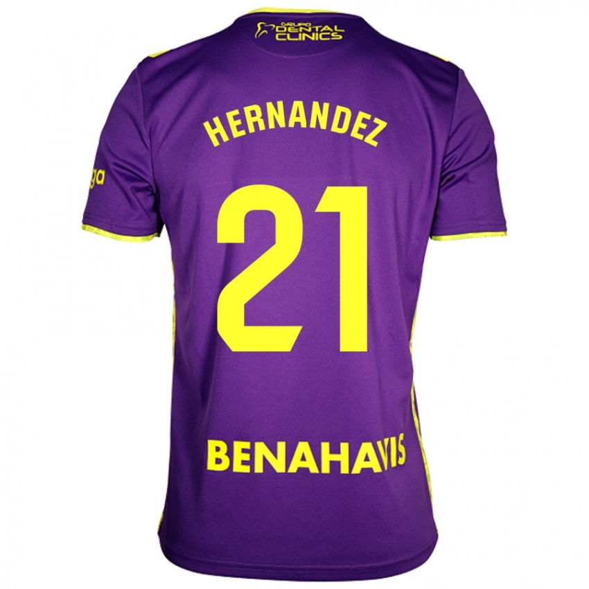 Criança Camisola Juan Hernández #21 Amarelo Roxo Alternativa 2024/25 Camisa Brasil