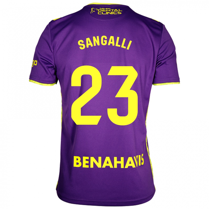 Criança Camisola Luca Sangalli #23 Amarelo Roxo Alternativa 2024/25 Camisa Brasil