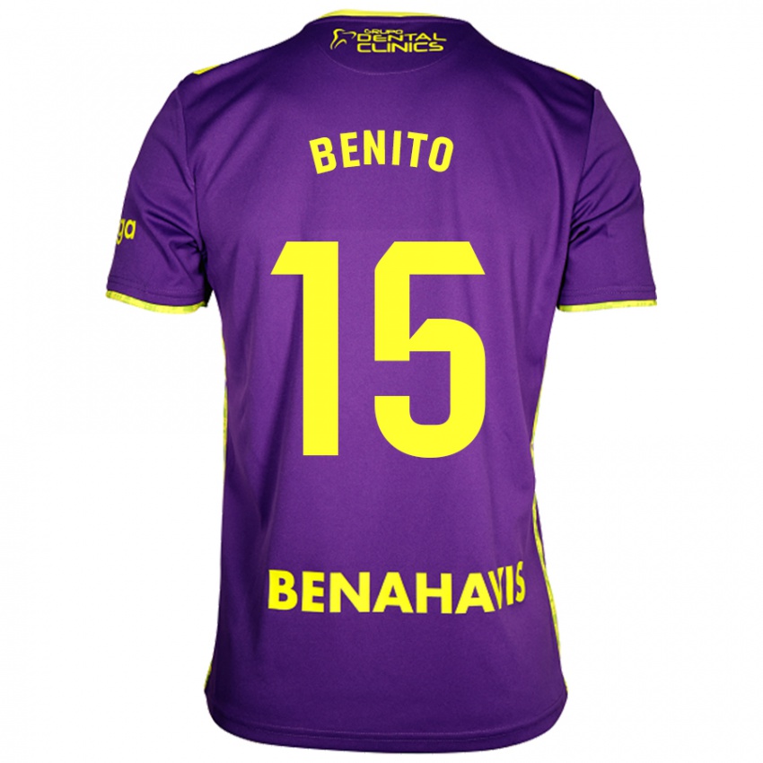 Criança Camisola Iván Benito #15 Amarelo Roxo Alternativa 2024/25 Camisa Brasil