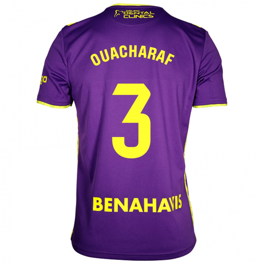 Criança Camisola Bilal Ouacharaf #3 Amarelo Roxo Alternativa 2024/25 Camisa Brasil