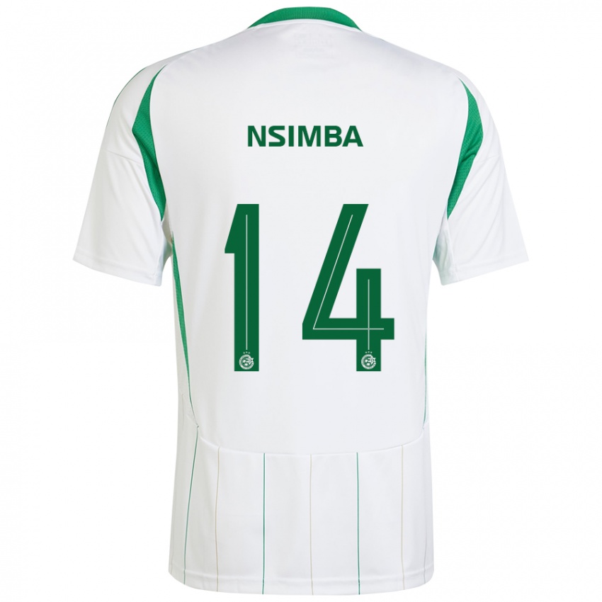 Criança Camisola Vital Nsimba #14 Verde Branco Alternativa 2024/25 Camisa Brasil