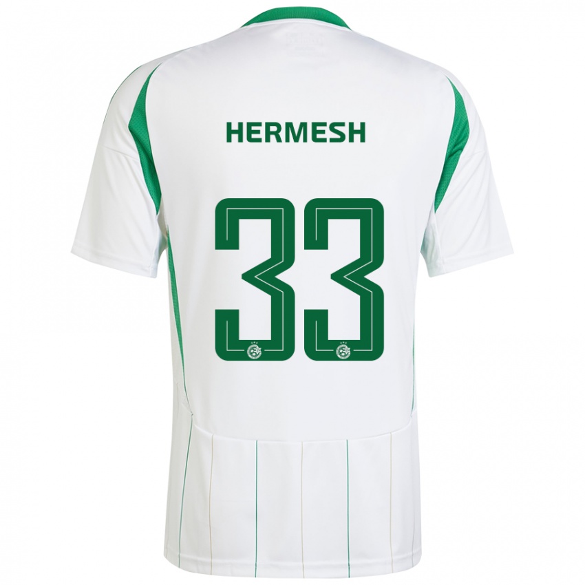 Criança Camisola Liam Hermesh #33 Verde Branco Alternativa 2024/25 Camisa Brasil