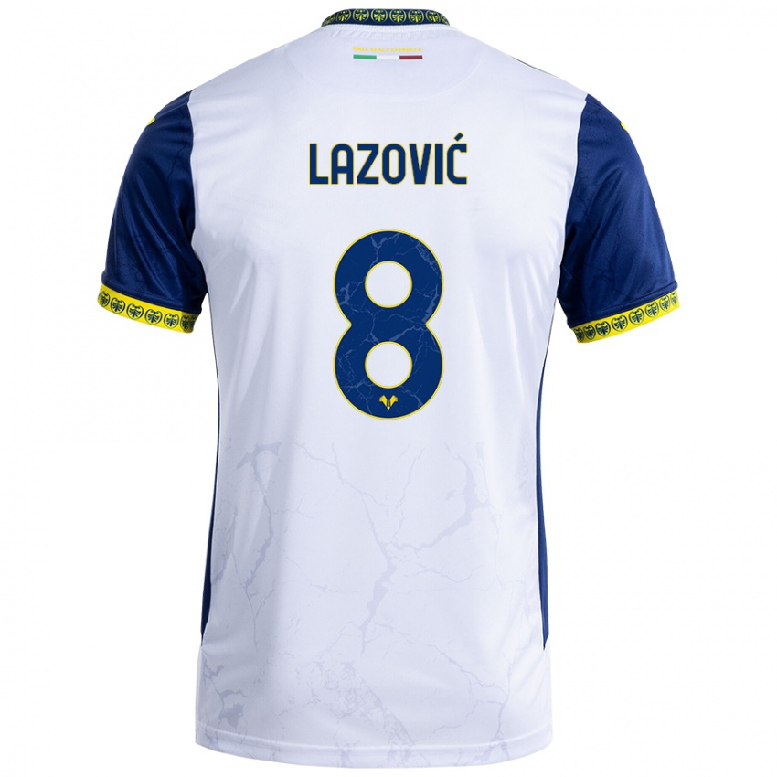 Criança Camisola Darko Lazović #8 Azul Branco Alternativa 2024/25 Camisa Brasil