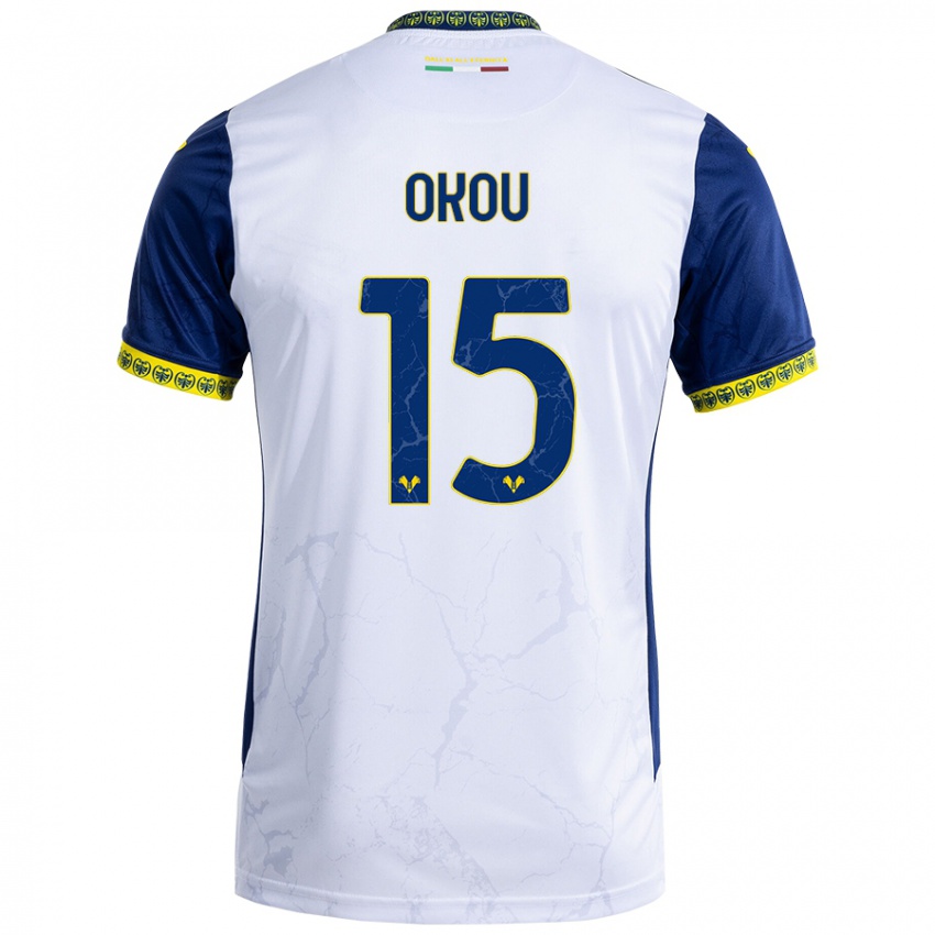 Criança Camisola Yllan Okou #15 Azul Branco Alternativa 2024/25 Camisa Brasil