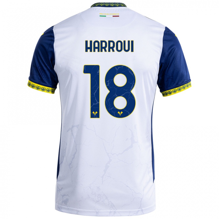 Criança Camisola Abdou Harroui #18 Azul Branco Alternativa 2024/25 Camisa Brasil