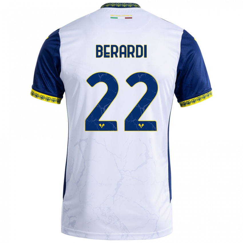 Criança Camisola Alessandro Berardi #22 Azul Branco Alternativa 2024/25 Camisa Brasil