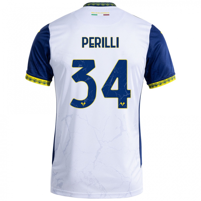 Criança Camisola Simone Perilli #34 Azul Branco Alternativa 2024/25 Camisa Brasil