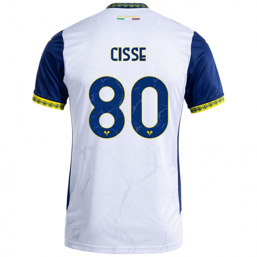 Criança Camisola Alphadjo Cissè #80 Azul Branco Alternativa 2024/25 Camisa Brasil