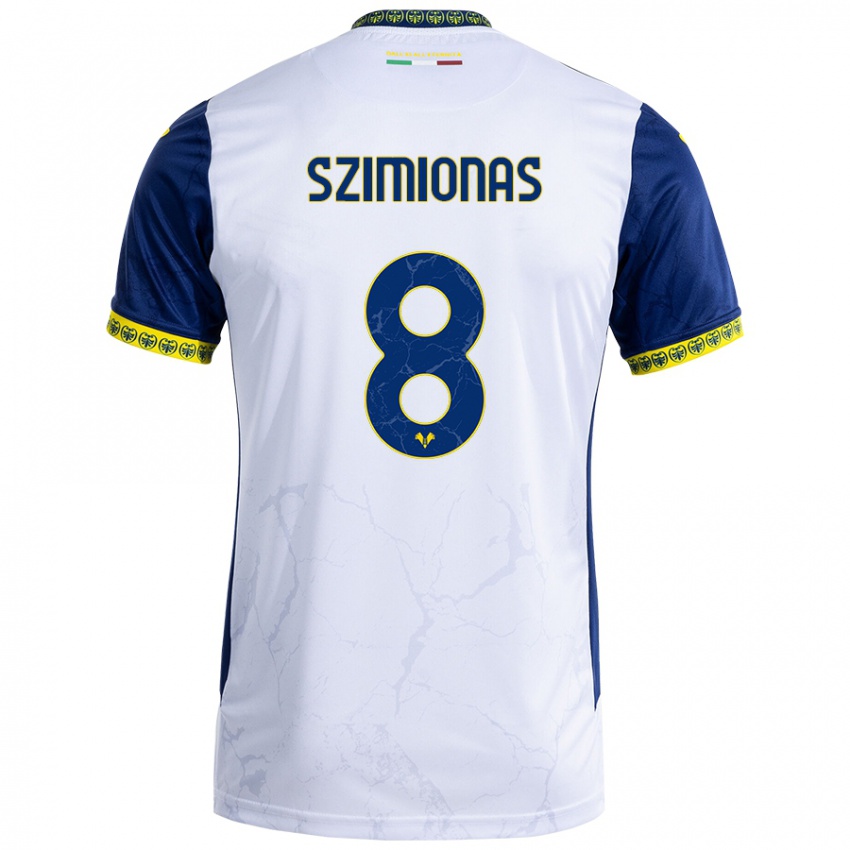 Criança Camisola Luca Szimionas #8 Azul Branco Alternativa 2024/25 Camisa Brasil