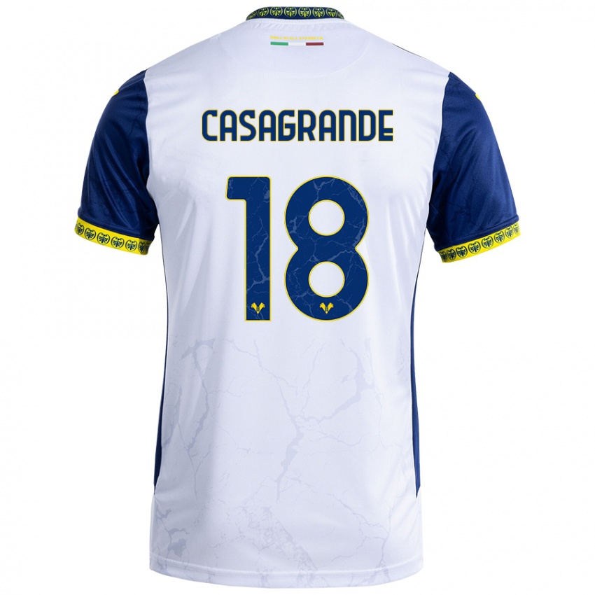 Criança Camisola Davide Casagrande #18 Azul Branco Alternativa 2024/25 Camisa Brasil