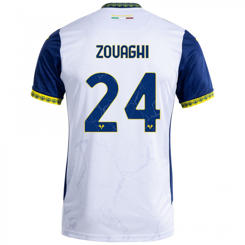 Criança Camisola Thomas Zouaghi #24 Azul Branco Alternativa 2024/25 Camisa Brasil