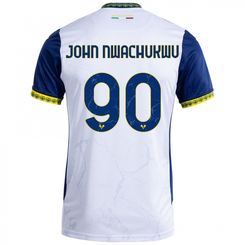 Criança Camisola Samuel John Nwachukwu #90 Azul Branco Alternativa 2024/25 Camisa Brasil