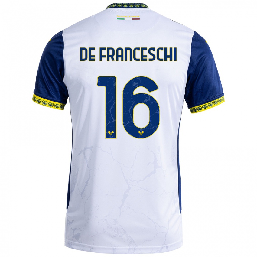 Criança Camisola Edoardo De Franceschi #16 Azul Branco Alternativa 2024/25 Camisa Brasil