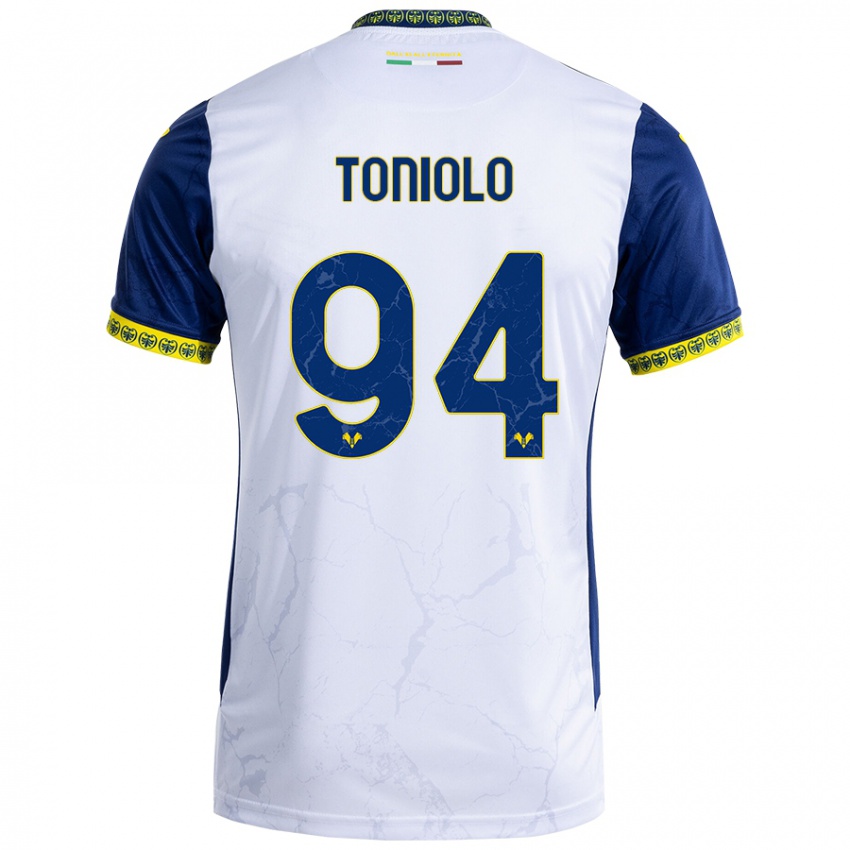 Criança Camisola Giacomo Toniolo #94 Azul Branco Alternativa 2024/25 Camisa Brasil