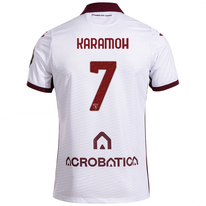 Criança Camisola Yann Karamoh #7 Castanho Branco Alternativa 2024/25 Camisa Brasil