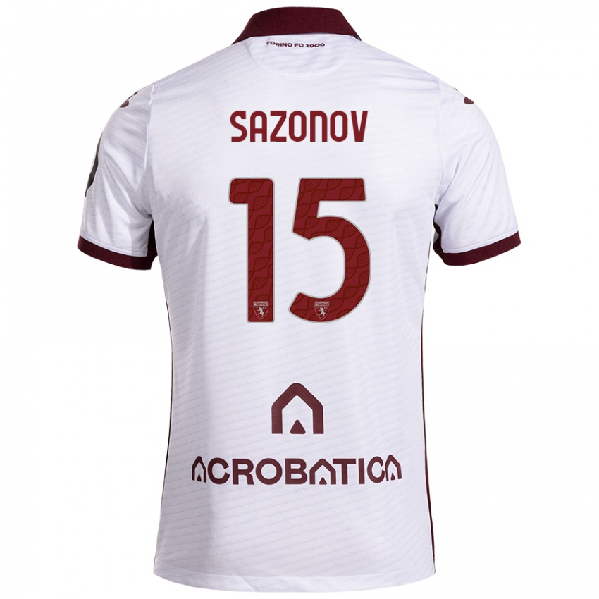 Criança Camisola Saba Sazonov #15 Castanho Branco Alternativa 2024/25 Camisa Brasil