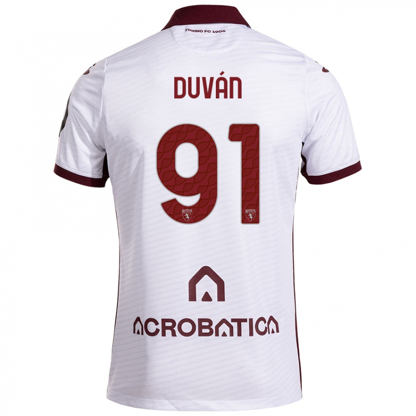 Criança Camisola Duván Zapata #91 Castanho Branco Alternativa 2024/25 Camisa Brasil