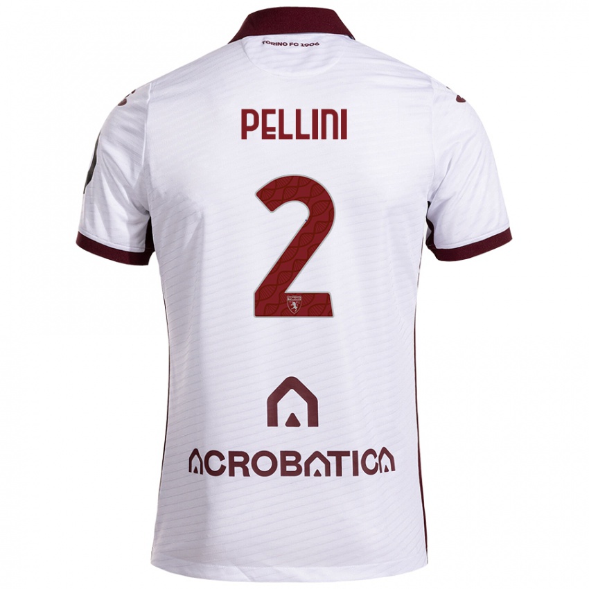 Criança Camisola Mattia Pellini #2 Castanho Branco Alternativa 2024/25 Camisa Brasil