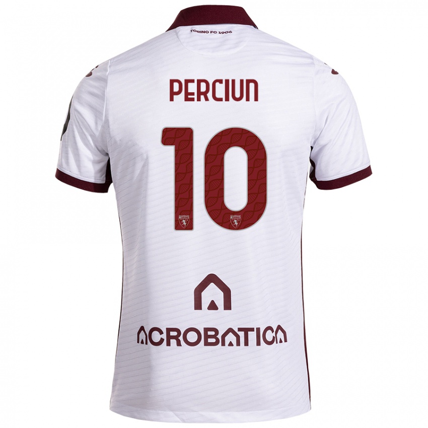 Criança Camisola Sergiu Perciun #10 Castanho Branco Alternativa 2024/25 Camisa Brasil