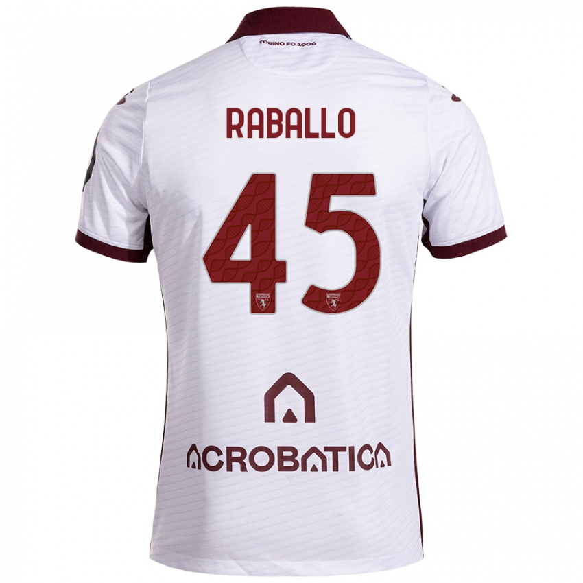 Criança Camisola Alessio Raballo #45 Castanho Branco Alternativa 2024/25 Camisa Brasil