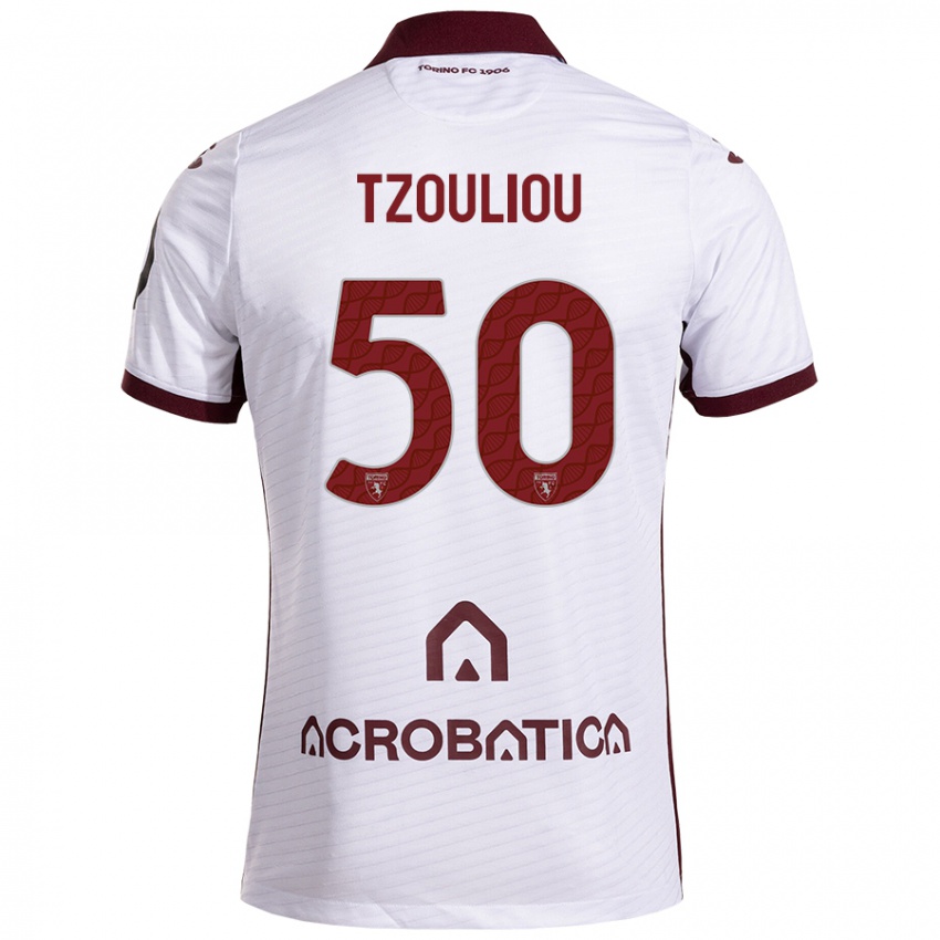 Criança Camisola Dimitrianos Tzouliou #50 Castanho Branco Alternativa 2024/25 Camisa Brasil