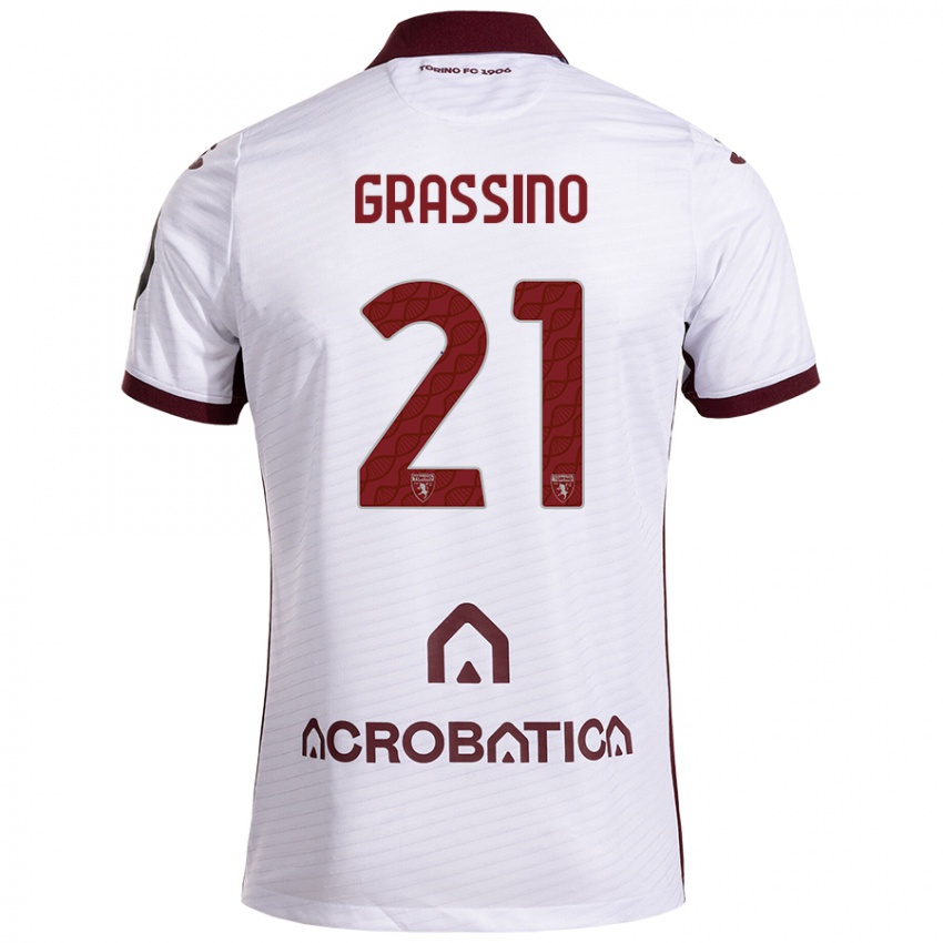 Criança Camisola Giulia Grassino #21 Castanho Branco Alternativa 2024/25 Camisa Brasil