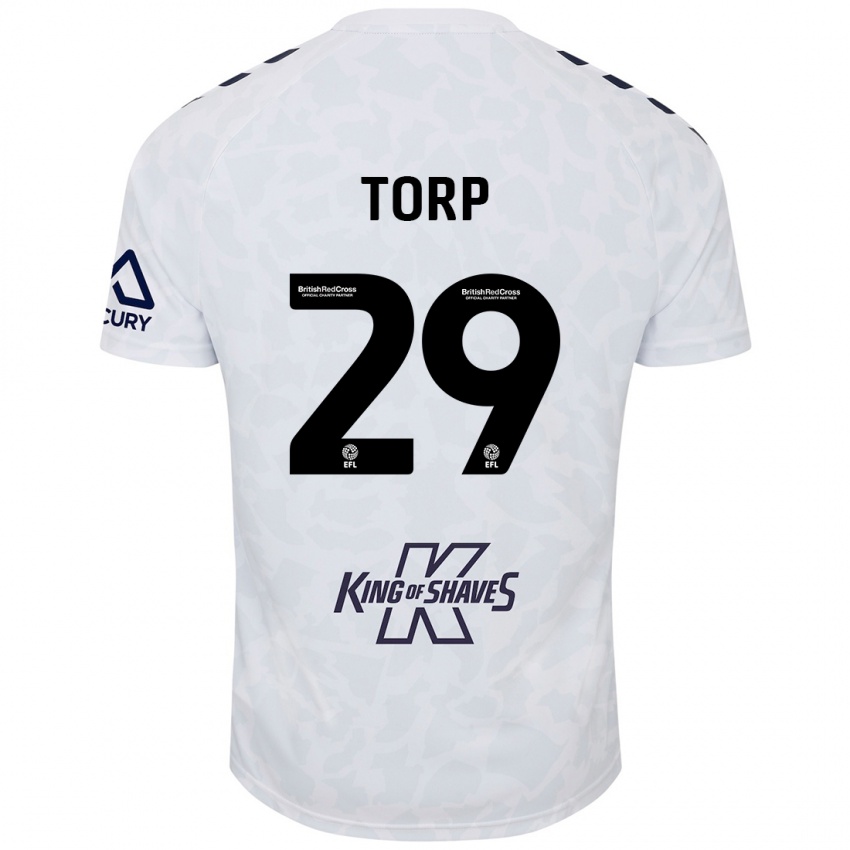 Criança Camisola Victor Torp #29 Branco Alternativa 2024/25 Camisa Brasil