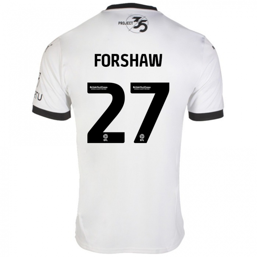 Criança Camisola Adam Forshaw #27 Preto Branco Alternativa 2024/25 Camisa Brasil