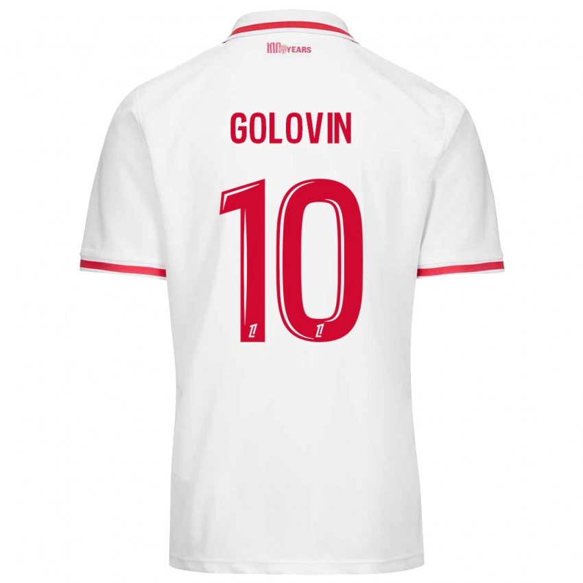 Homem Camisola Aleksandr Golovin #10 Vermelho Branco Principal 2024/25 Camisa Brasil