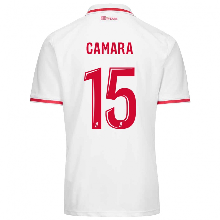 Homem Camisola Lamine Camara #15 Vermelho Branco Principal 2024/25 Camisa Brasil