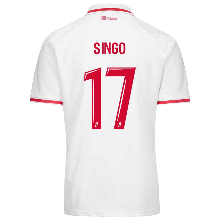 Homem Camisola Wilfried Singo #17 Vermelho Branco Principal 2024/25 Camisa Brasil