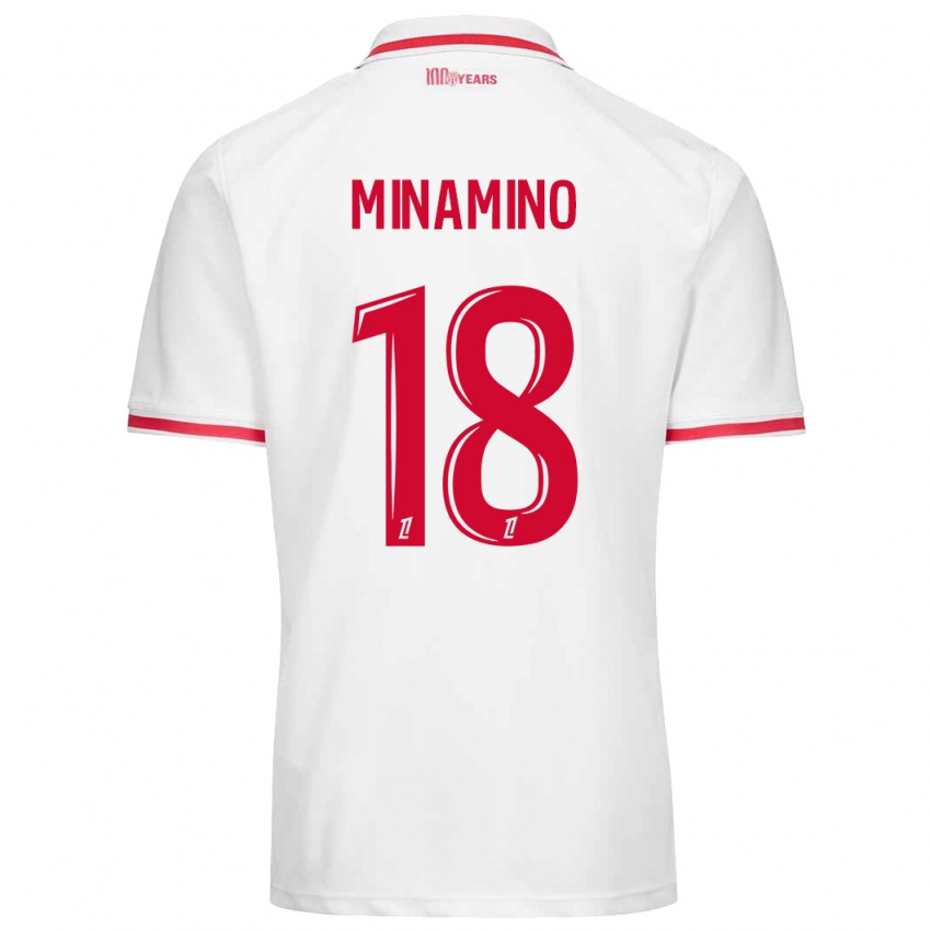 Homem Camisola Takumi Minamino #18 Vermelho Branco Principal 2024/25 Camisa Brasil