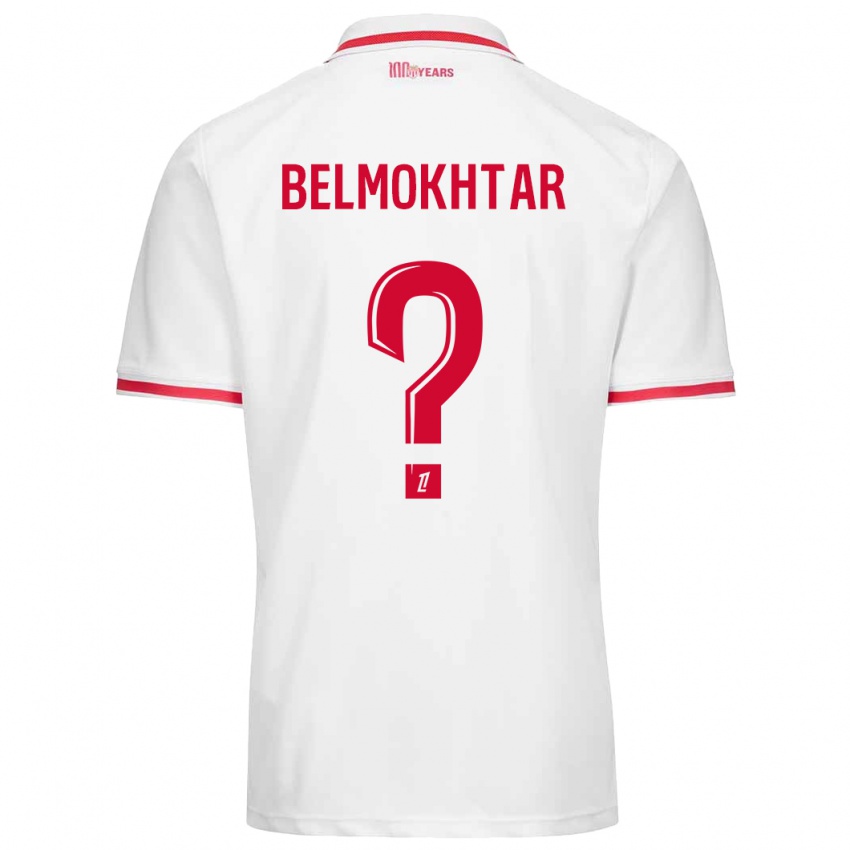 Homem Camisola Ilies Belmokhtar #0 Vermelho Branco Principal 2024/25 Camisa Brasil