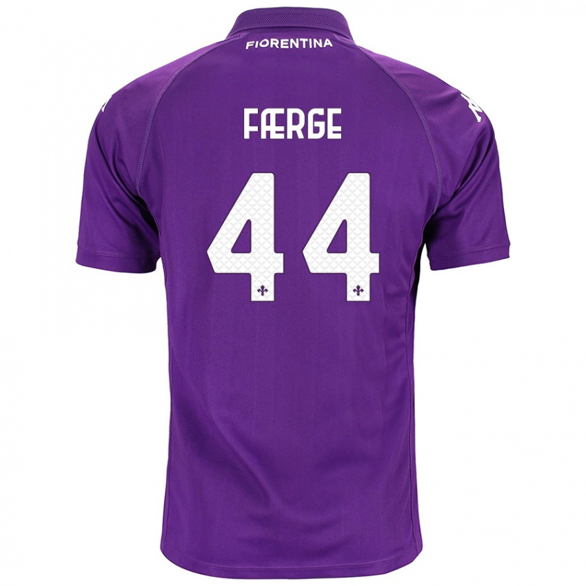 Homem Camisola Emma Færge #44 Roxo Principal 2024/25 Camisa Brasil