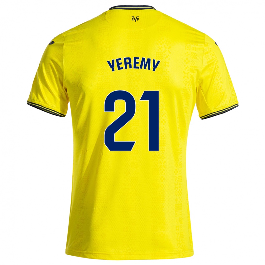 Homem Camisola Yéremy Pino #21 Preto Amarelo Principal 2024/25 Camisa Brasil