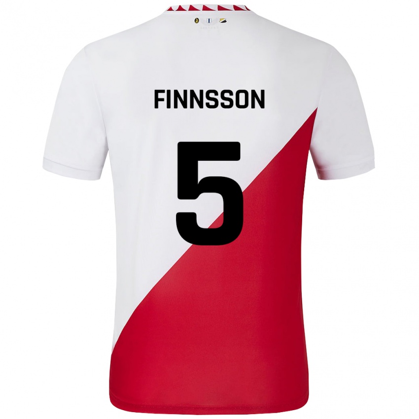 Homem Camisola Kolbeinn Finnsson #5 Vermelho Branco Principal 2024/25 Camisa Brasil