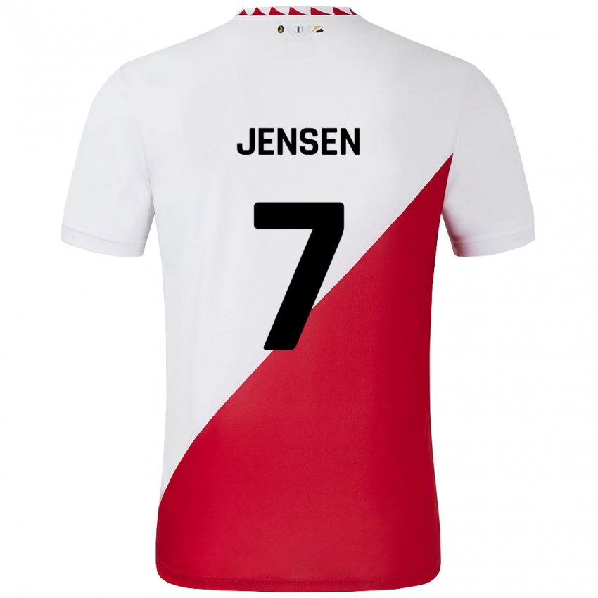 Homem Camisola Victor Jensen #7 Vermelho Branco Principal 2024/25 Camisa Brasil