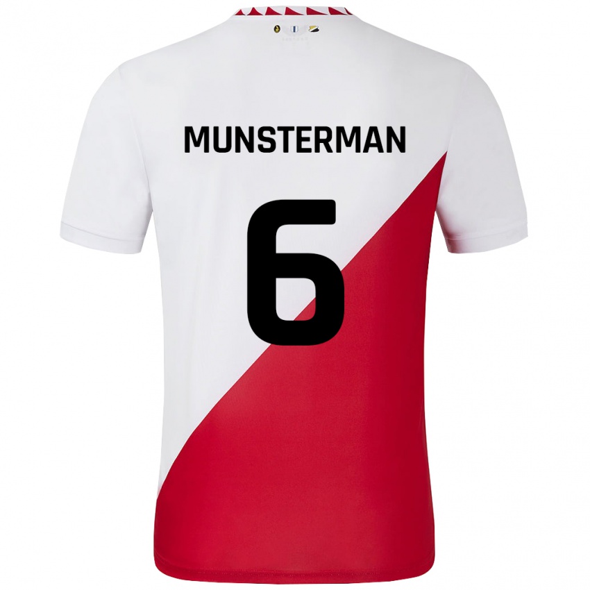 Homem Camisola Marthe Munsterman #6 Vermelho Branco Principal 2024/25 Camisa Brasil