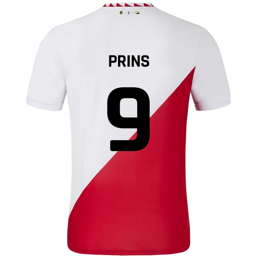 Homem Camisola Femke Prins #9 Vermelho Branco Principal 2024/25 Camisa Brasil