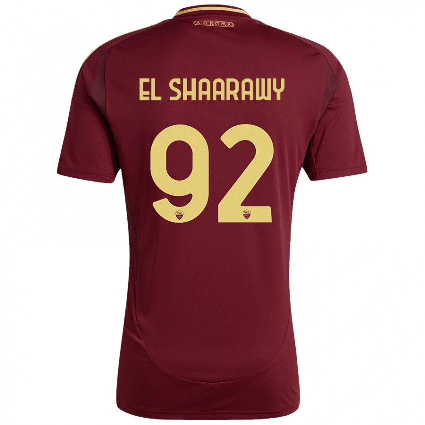 Homem Camisola Stephan El Shaarawy #92 Ouro Castanho Vermelho Principal 2024/25 Camisa Brasil