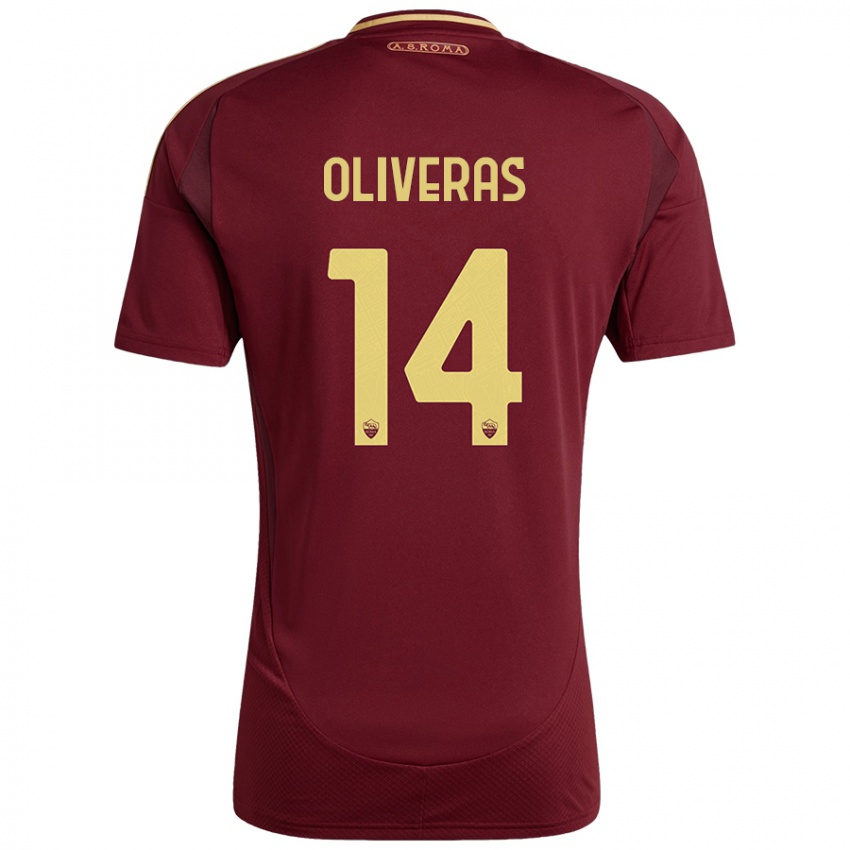 Homem Camisola Jan Oliveras #14 Ouro Castanho Vermelho Principal 2024/25 Camisa Brasil